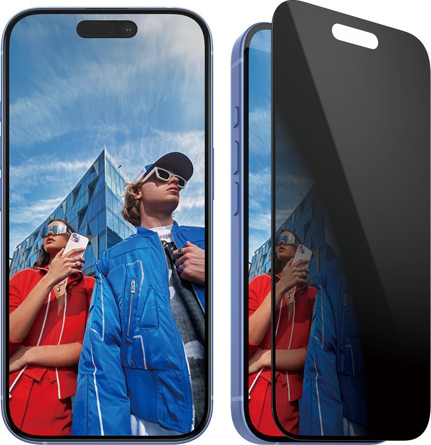 PanzerGlass - Ochrana obrazovky pro mobilní telefon - ultra široký tvar - sklo - s bezpečnostním filtrem - dvoucestné - barva rámu černá - pro Apple iPhone 16