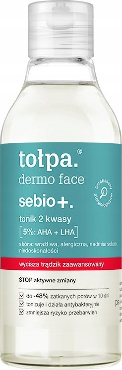 Alkotest Dermo Face Sebio+ Zklidňující tonikum proti akné se 2 kyselinami 5%: AHA + LHA 200ml
