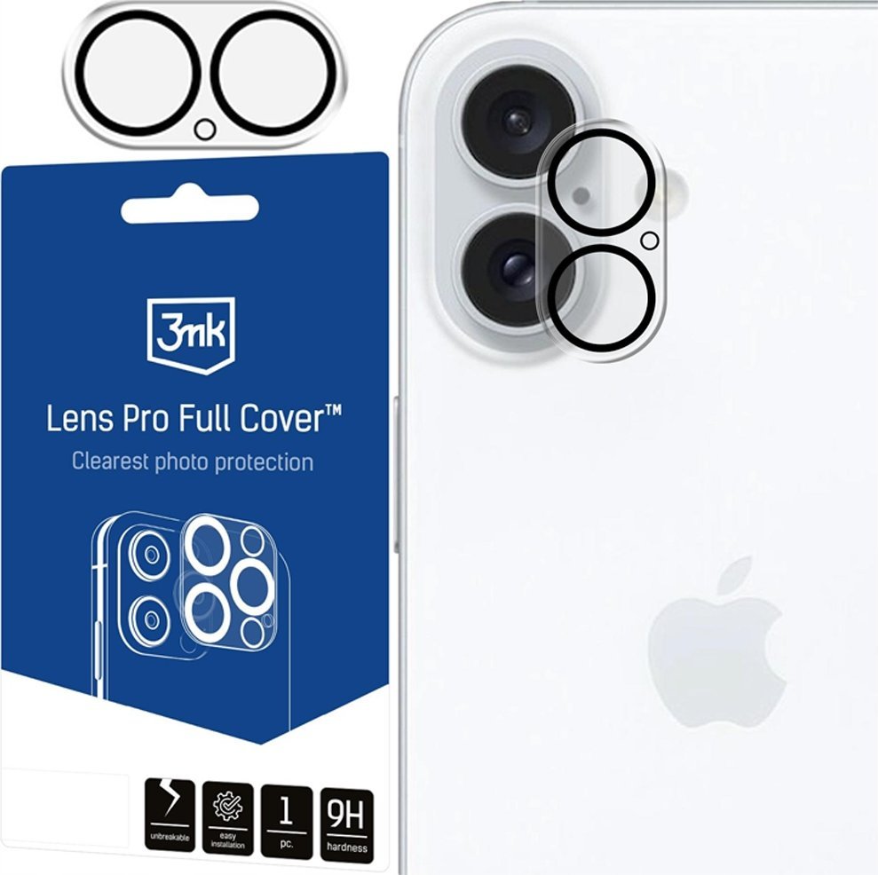 3mk Lens Pro Full Cover pro Apple iPhone 16/16 Plus