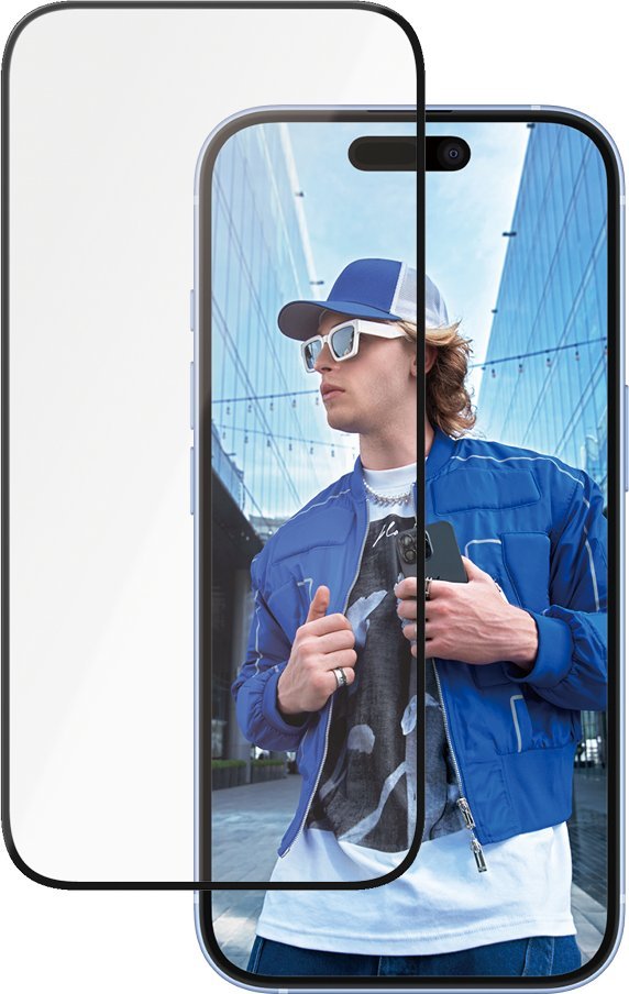 PanzerGlass Ceramic Protection - Ochrana obrazovky pro mobilní telefon - ultra široký tvar - sklo - barva rámu černá - pro Apple iPhone 16