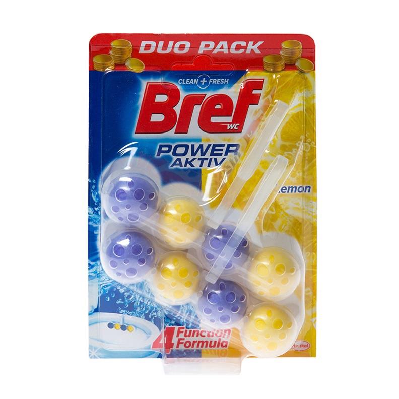 WC čistič-osvěžovač BREF POWER AKTIV LEMON, 2×50 g