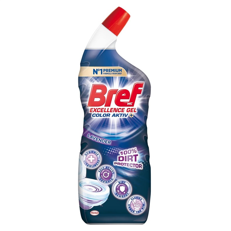 Čistič toalet BREF EXCELLENCE GEL+COLOR AKTIV, 700 ml