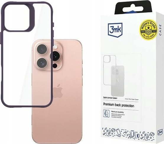 3mk Satin Armor Case+ Purple pro Apple iPhone 16 Pro