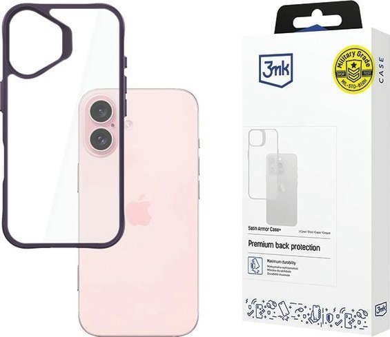3mk Satin Armor Case+ Purple pro Apple iPhone 16