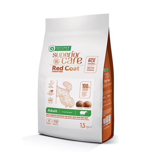 NATURE S PROTECTION Superior Care Red Coat Free Adult Small Lamb - suché krmivo pro psy - 1,5 kg