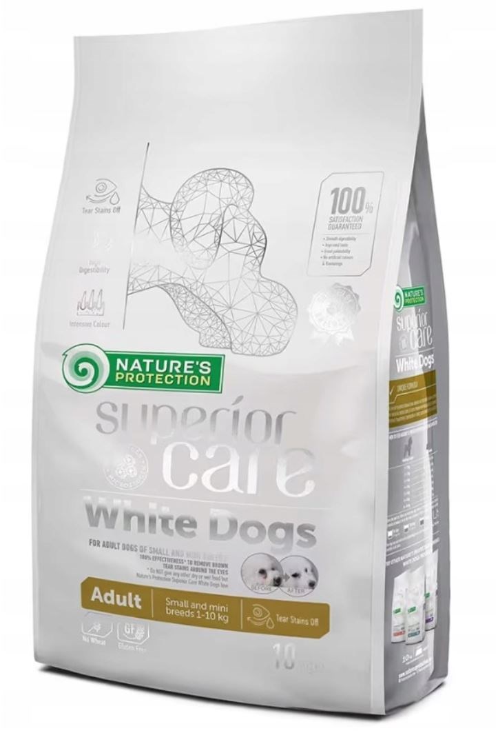 NATURE S PROTECTION Superior Care White Dogs Adult Small Lamb bez obilovin - suché krmivo pro psy - 10 kg