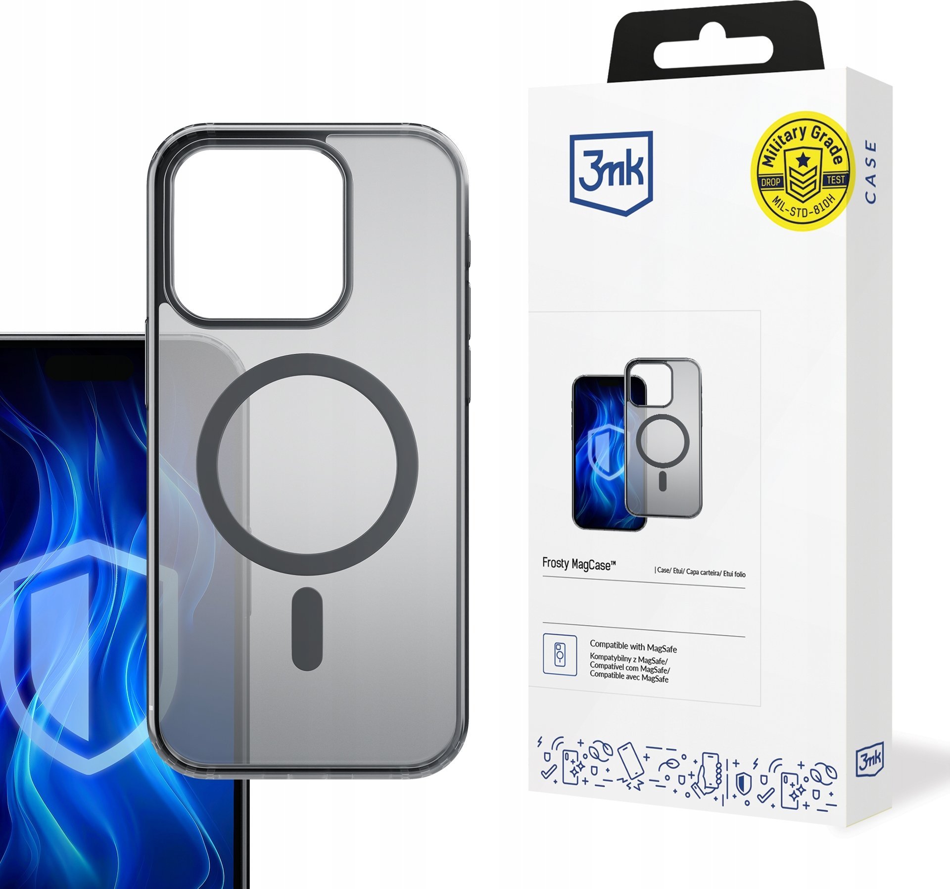 3mk Frosty MagCase Black pro Apple iPhone 16 Pro Max