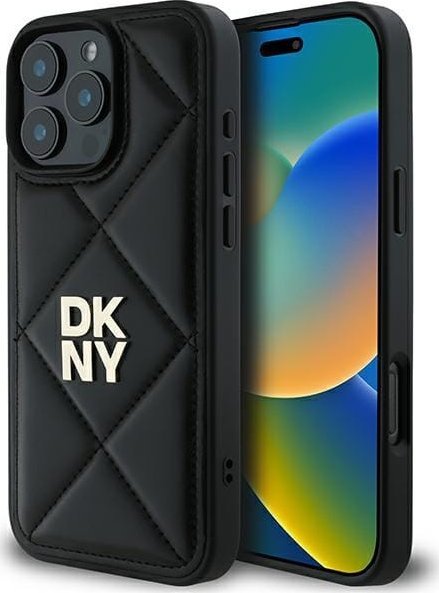 DKNY DKNY DKHCP16LPQDSLK iPhone 16 Pro 6.3 černo/černé prošívané logo