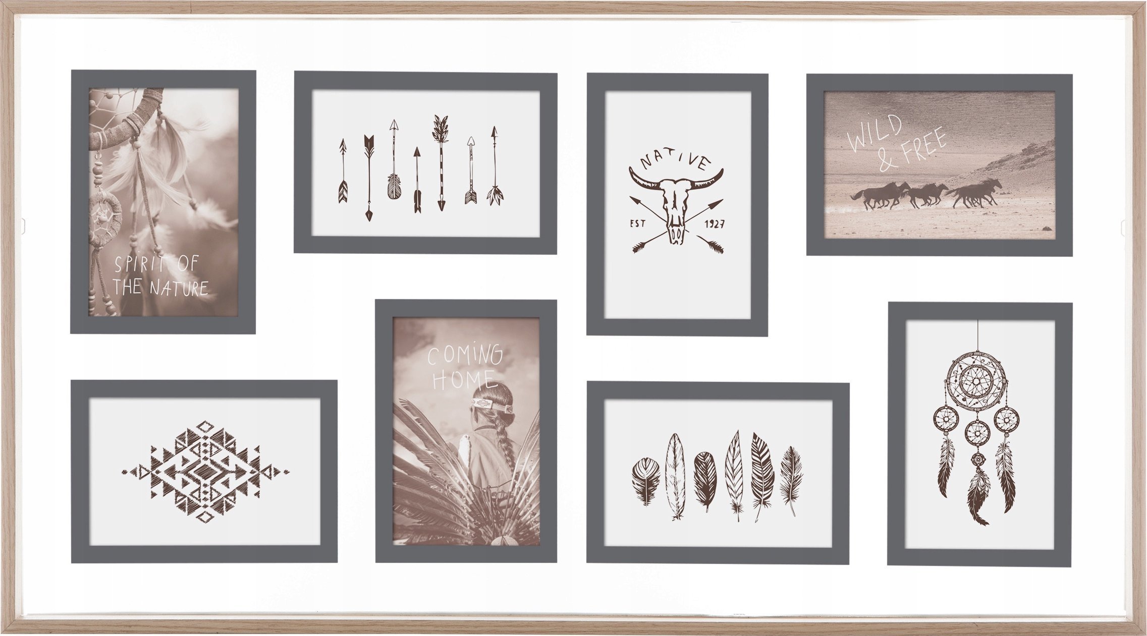 Atmosphera Víceúčelový fotorámeček Frame 10 x 15 cm, galerie v dřevěném rámu