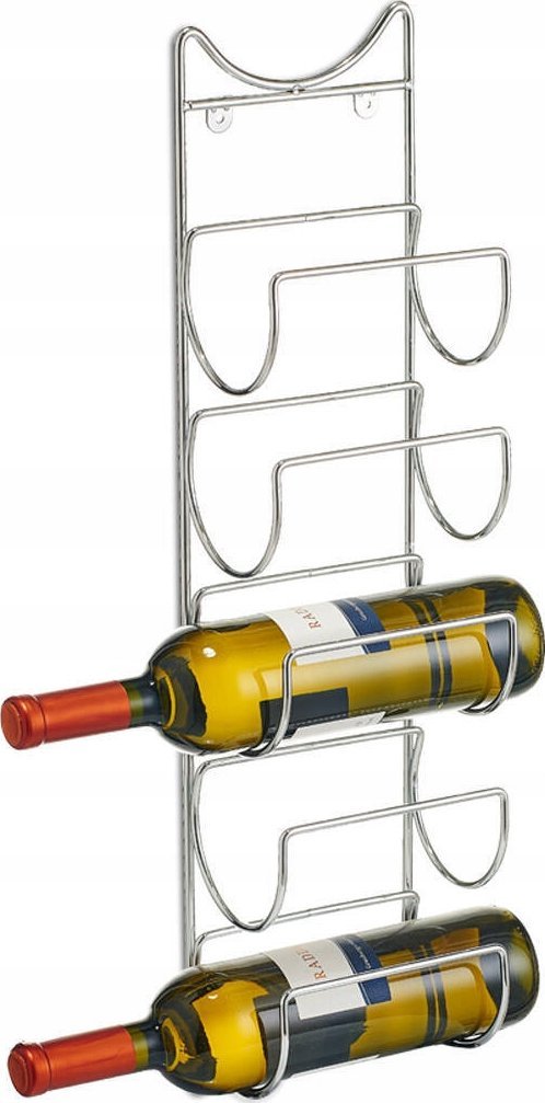Zeller Nástěnný kovový stojan na víno 5 lahví