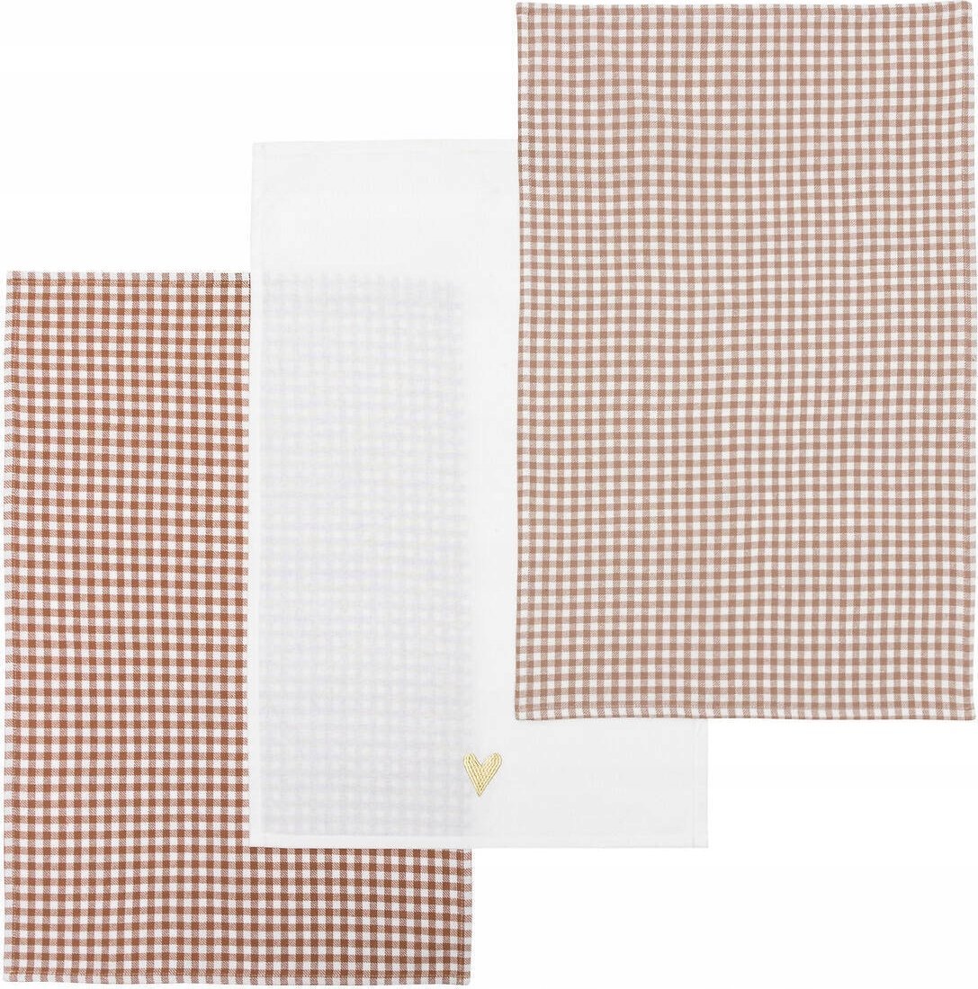 Atmosphera Bavlněné kuchyňské utěrky FLORAL, Vichy Check, 3 ks