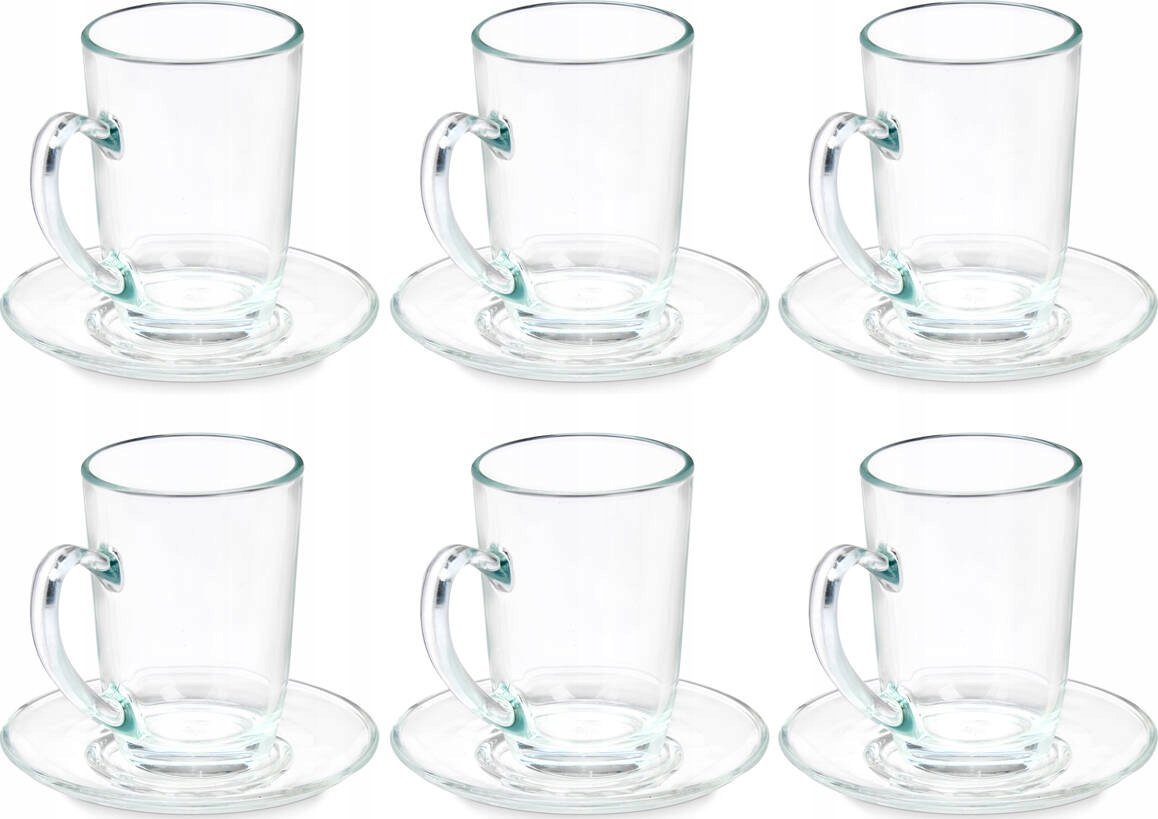 Vivalto Skleněné šálky na cappuccino s podšálky 6 kusů, 200 ml