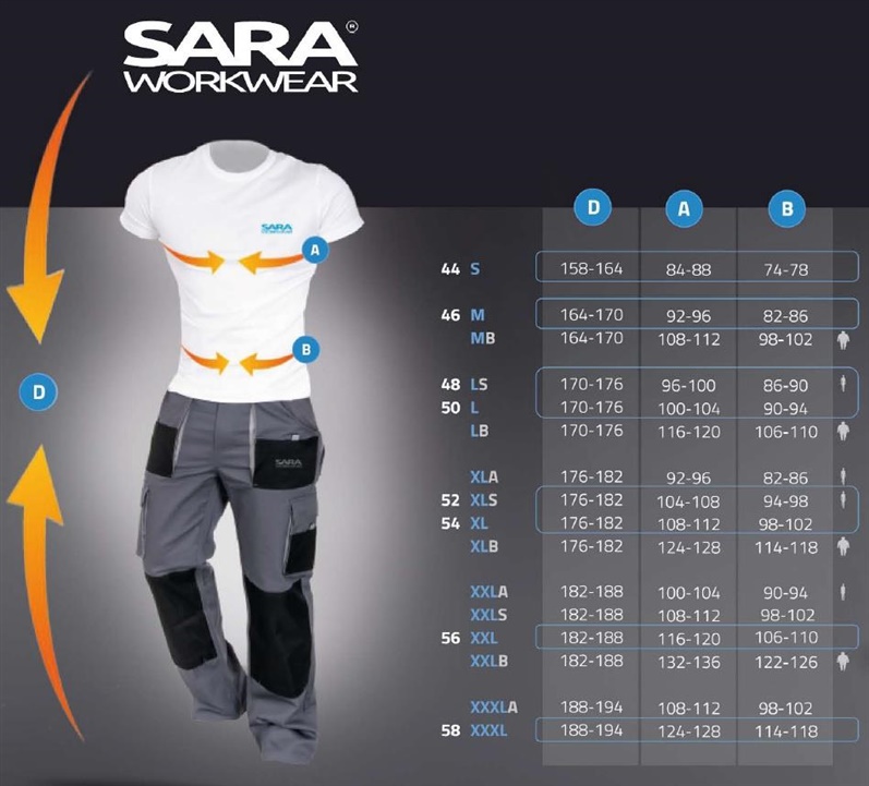 SARA Pracovní montérky Sara Workwear, modré, velikost M