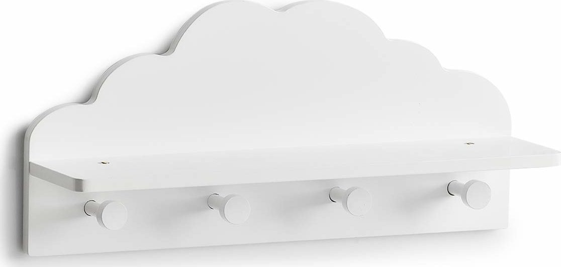 Zeller Dětský ramínko na oblečení CLOUD s policí, 2 v 1, bílé, ZELLER