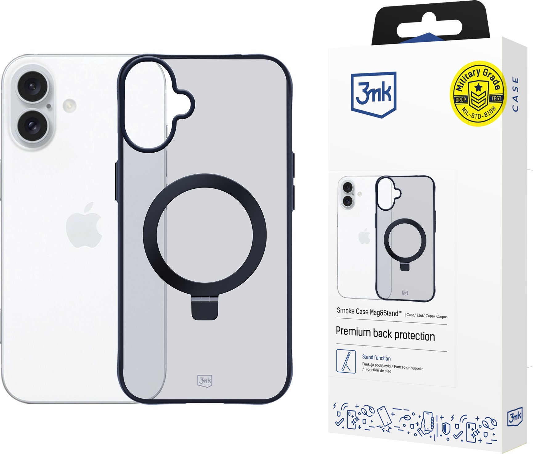 3mk Smoke Case Mag&Stand pro Apple iPhone 16