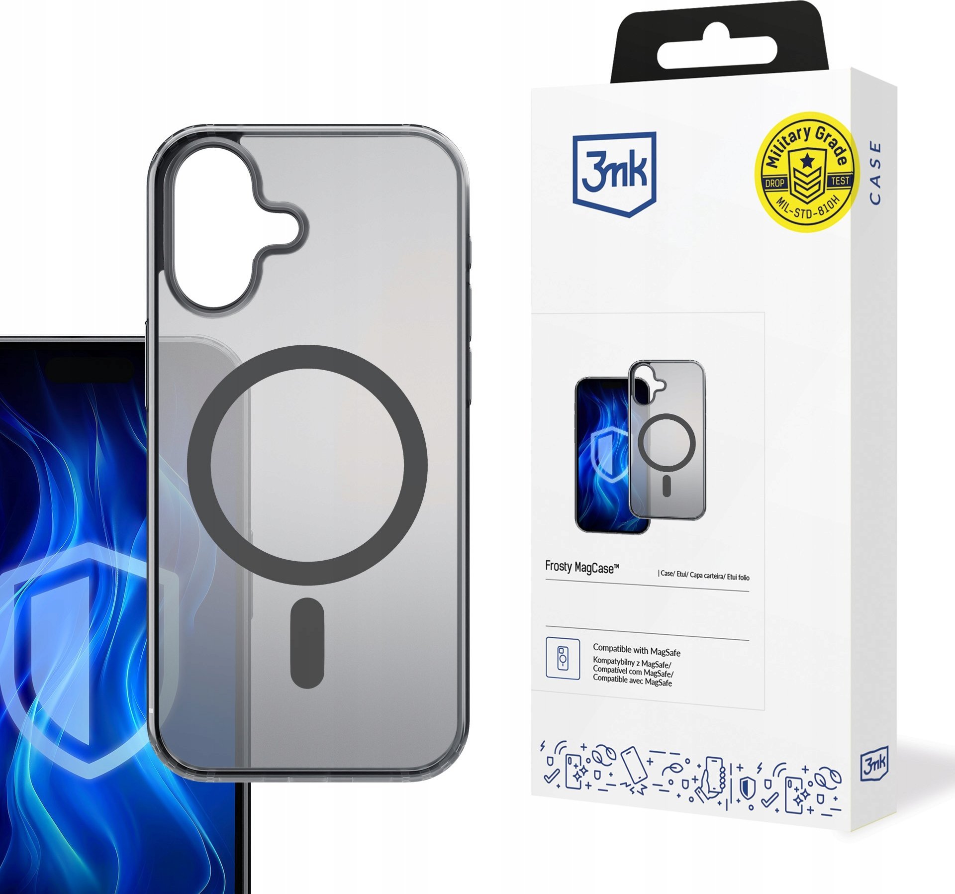 3mk Frosty MagCase Black pro Apple iPhone 16 Plus