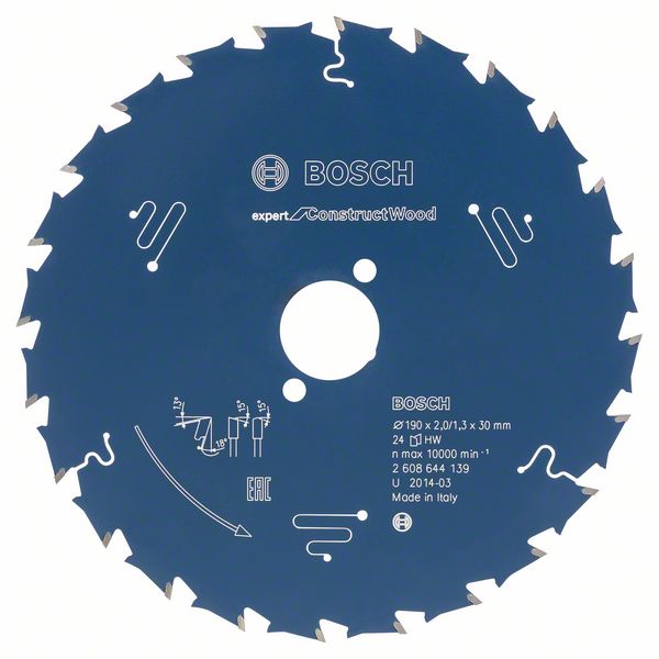 Bosch Accessories Expert for Construct Wood 2608644139 pílový kotúč 190 x 30 x 1.3 mm Počet zubov (na palec): 24 1 ks