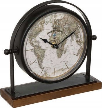 Atmosphera Retro komoda hodinky Flavia, ciferník s mapou světa, výška 20 cm