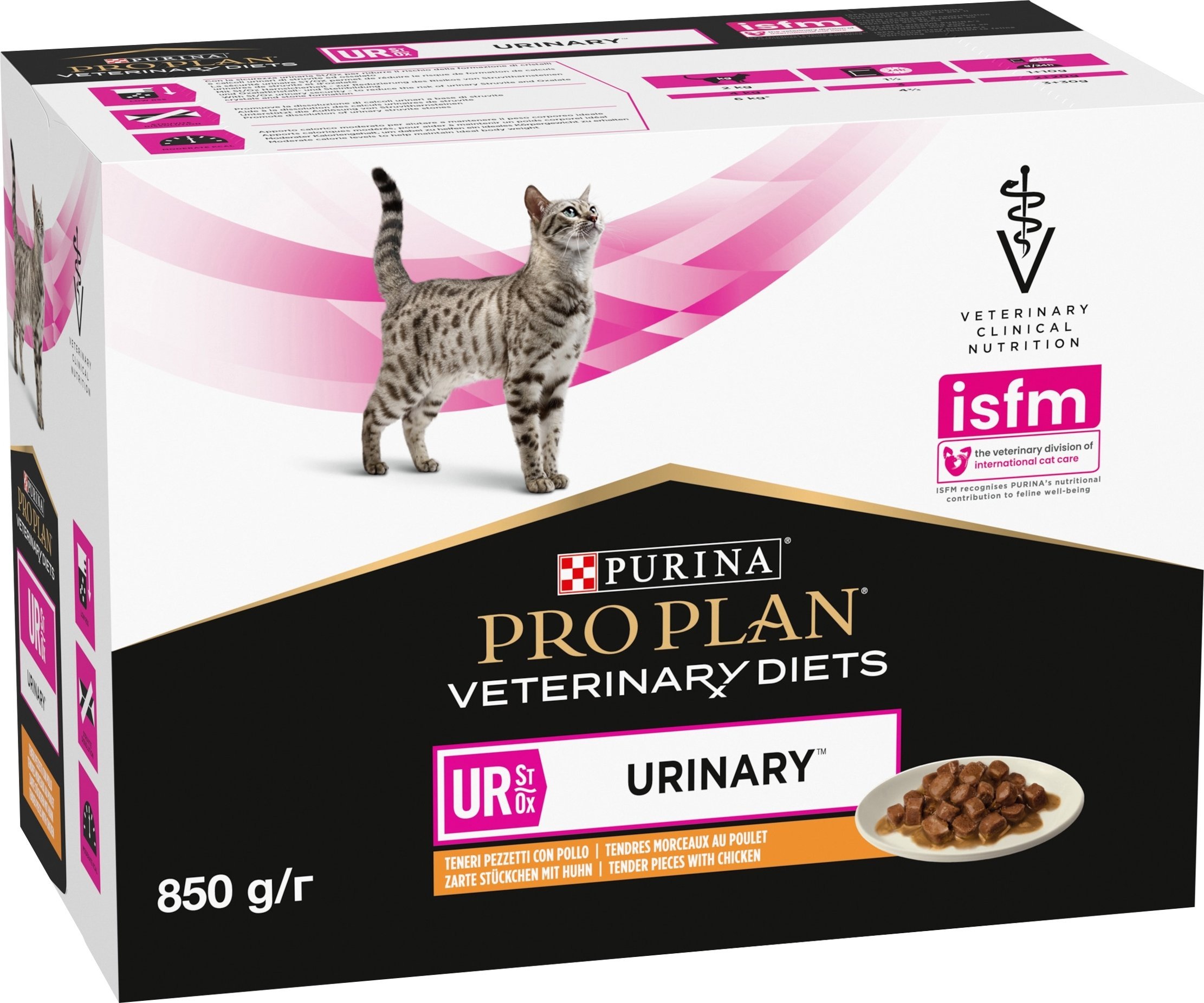 PURINA Pro Plan Veterinary Diets UR St/Ox Urinary Chicken - vlhké krmivo pro kočky - 10x85 g