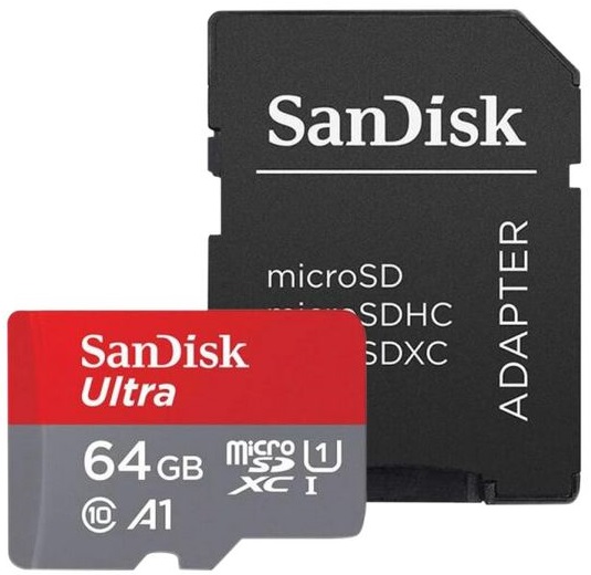 SanDisk Ultra microSDXC karta 64GB (140MB/s,  A1, Class 10, UHS-I) - Imaging Packaging + SD adaptér