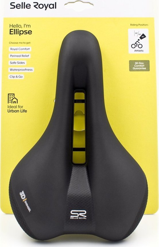 Selle Royal Sedlo SELLEROYAL PREMIUM ATHLETIC 45 stupňů ELLIPSE gel + elastomery unisex 406g (NOVINKA 2023)