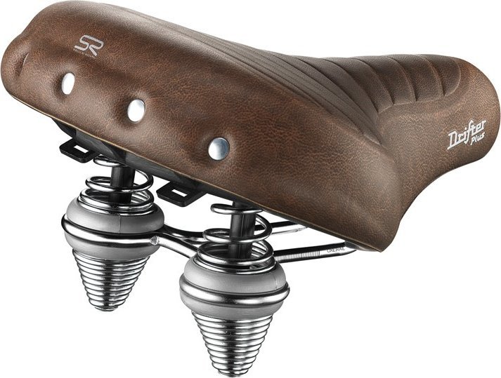 Selle Royal Sedlo SELLEROYAL PREMIUM RELAXED 90 stupňů DRIFTER PLUS unisex gel + hnědé pružiny (NOVINKA 2023)