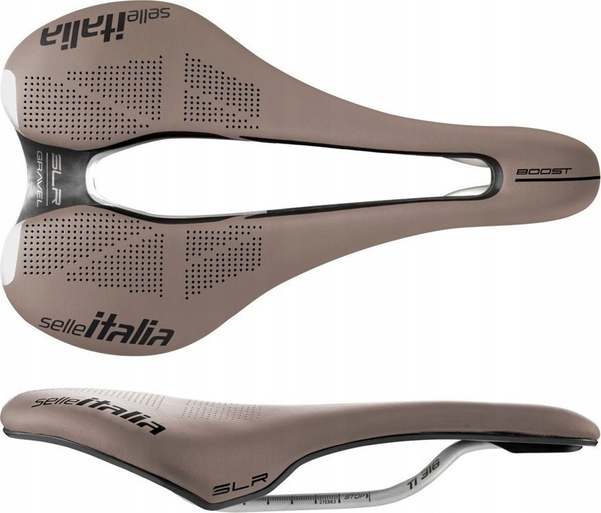 Sedlo Selle Italia SELLE ITALIA SLR BOOST GRAVEL TI316, Superflow L (id match - L3), TI 316 Rail, Fibra-Tek, Light Gel, 209g, Hnědá (NOVINKA)