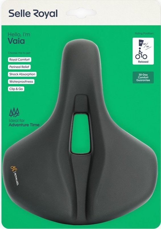 Selle Royal Sedlo SELLEROYAL VAIA RELAXED 90 stupňů gel + elastomery unisex (NOVINKA 2024)