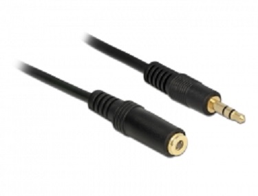 Delock Stereo Jack prodlužovací kabel 3.5 mm 3 pin samec > samice 2 m černý