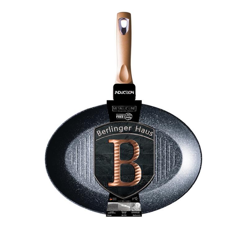 Pánev na ryby a steaky s mramorovým povrchem 35 cm Rosegold Metallic Line