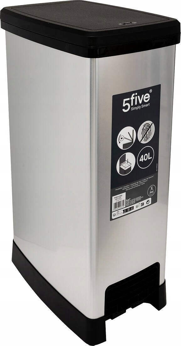 5five Úzký odpadkový koš 23,5 cm PLAST