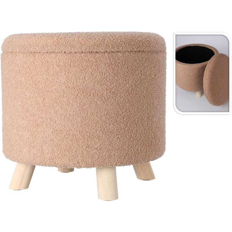Taburet s úložným prostorem TEDDY 40 cm béžová KO-AAK400210