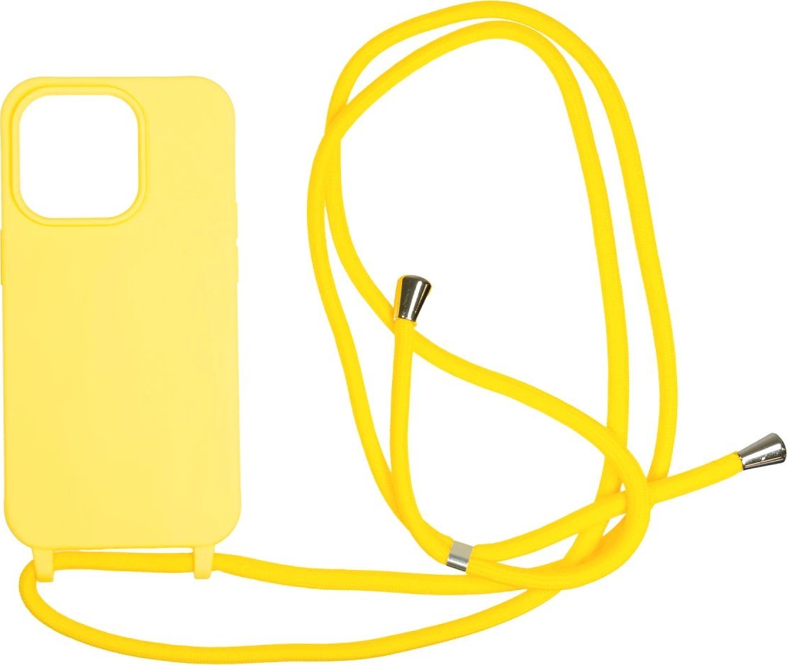 MOBILE ORIGIN Pouzdro Lanyard Case - Pouzdro se šňůrkou, žluté pro iPhone 15 Pro