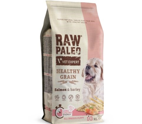 VET EXPERT Raw Paleo Healthy Grain Puppy Losos a ječmen - suché krmivo pro psy - 10 kg