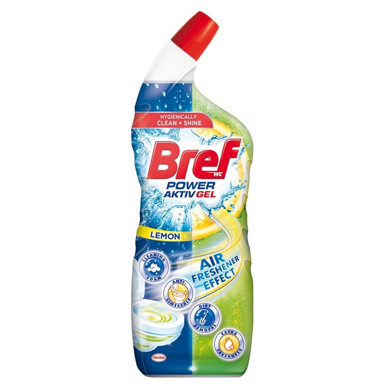Čistič toalet BREF POWER AKTIV GEL LEMON, 700 ml