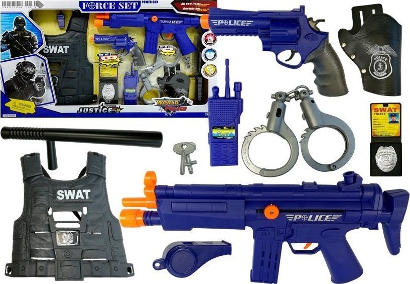 LeanToys Police Set Zvuky střelby z pušky Napínák