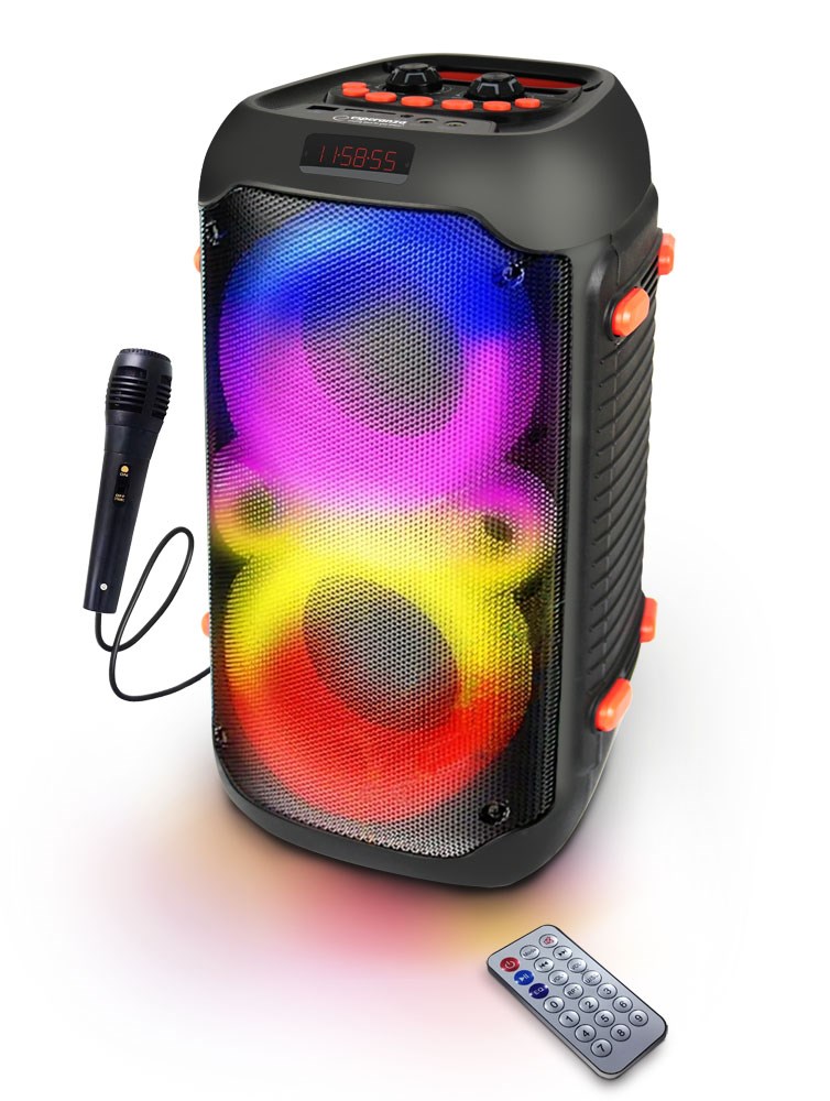 Esperanza EP156 BT FM LED RGB KARAOKE reproduktor černý 20W