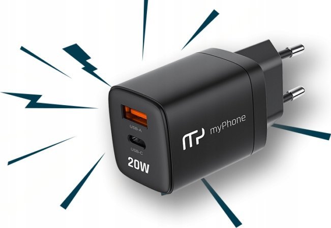 Nabíječka do sítě myPhone SwiftCharge Duo černá