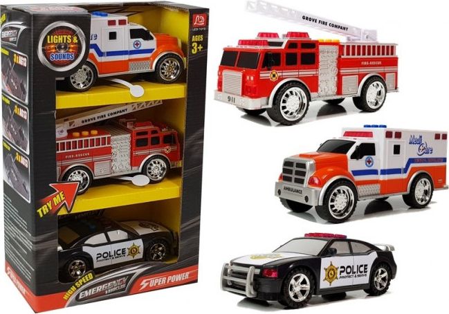 Lean Sport Car Set Speciální služby Hasiči Policie