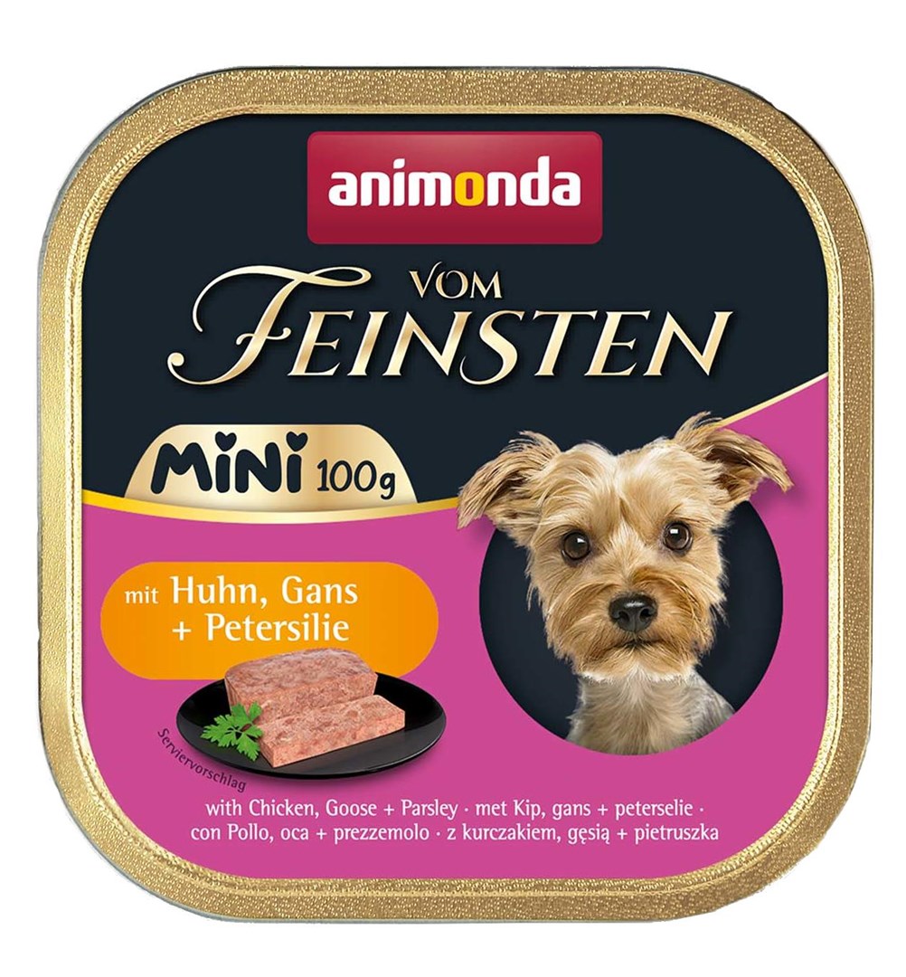 ANIMONDA Vom Feinsten Adult Mini Chicken, goose and parsley - mokré krmivo pro psy - 100g