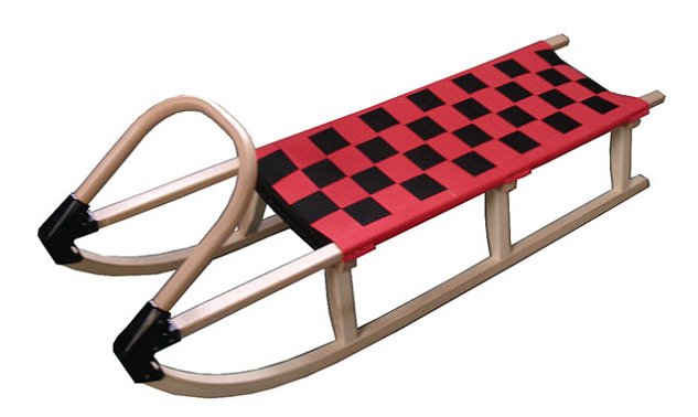 Sáně Acra 125cm dřevěné - červené
