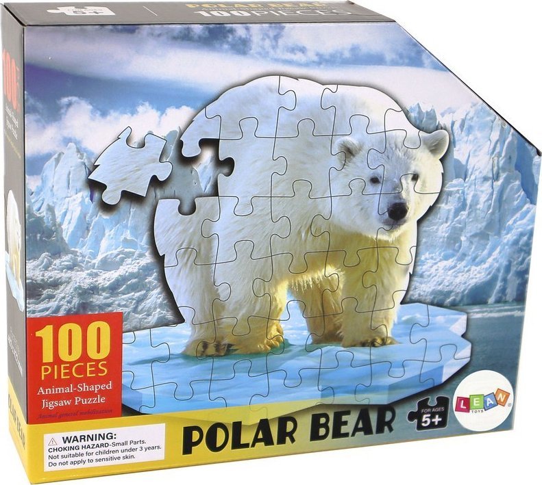 LeanToys Puzzle 100 dílků motiv ledního medvěda
