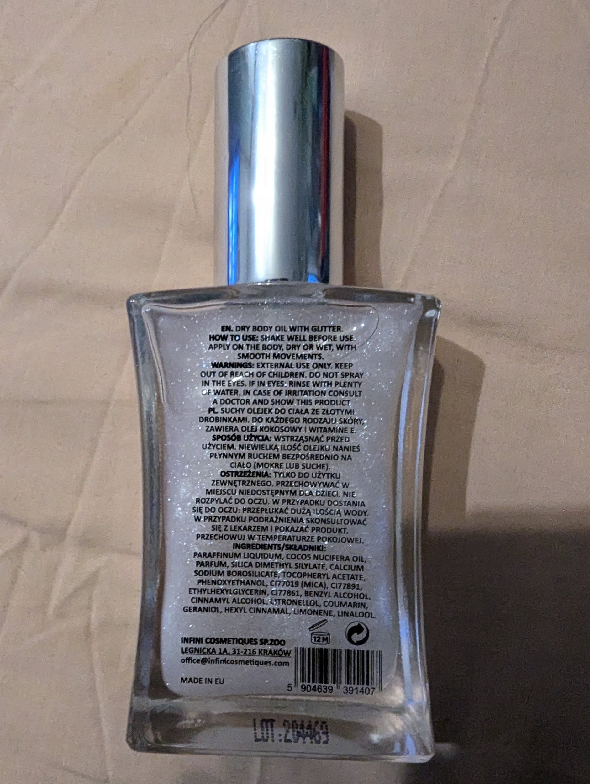 Alkotest ETONEESE_Suchý tělový olej se zlatými částicemi Jemný 100ml