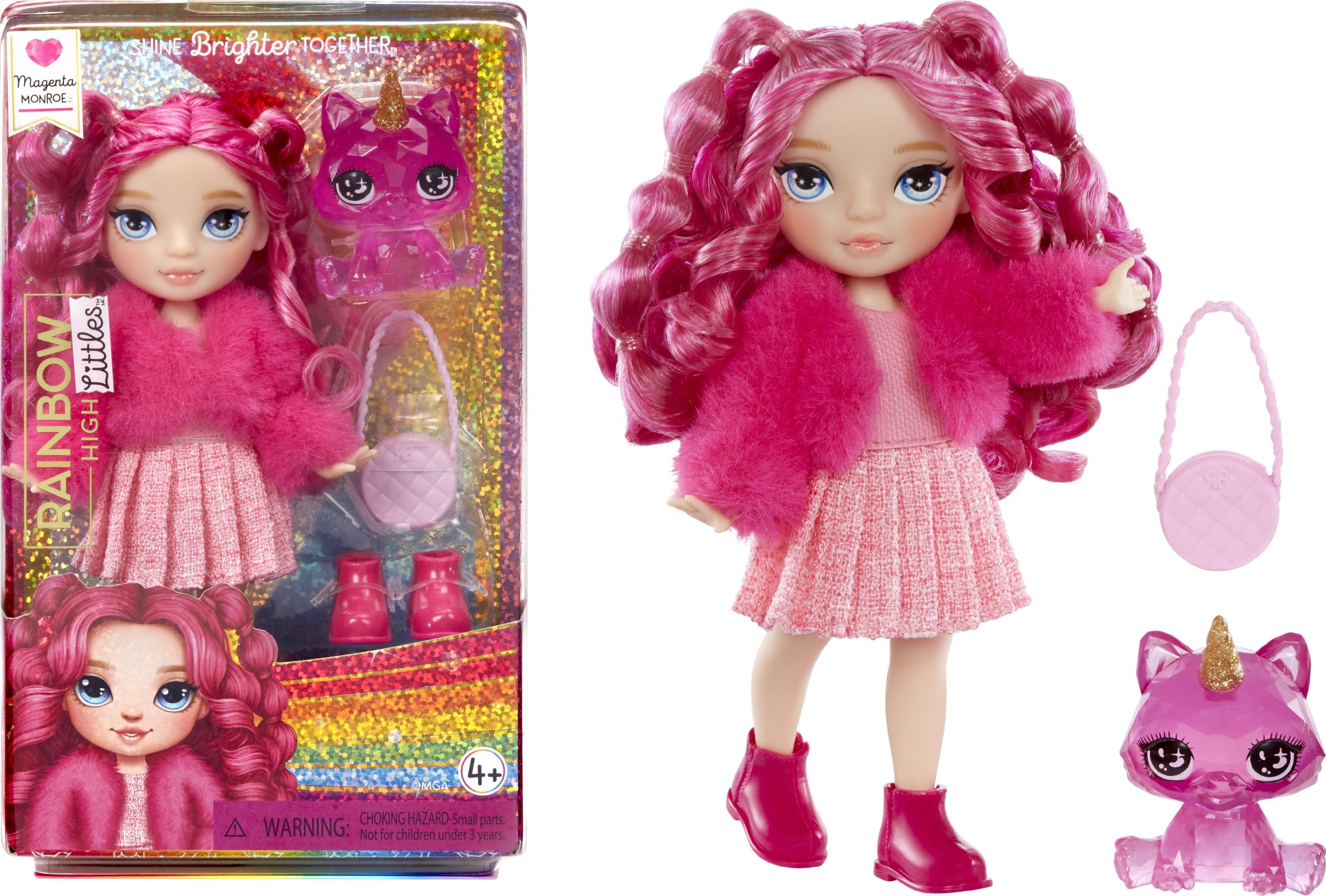 MGA Entertainment Rainbow High Littles - Magenta (růžová), panenka