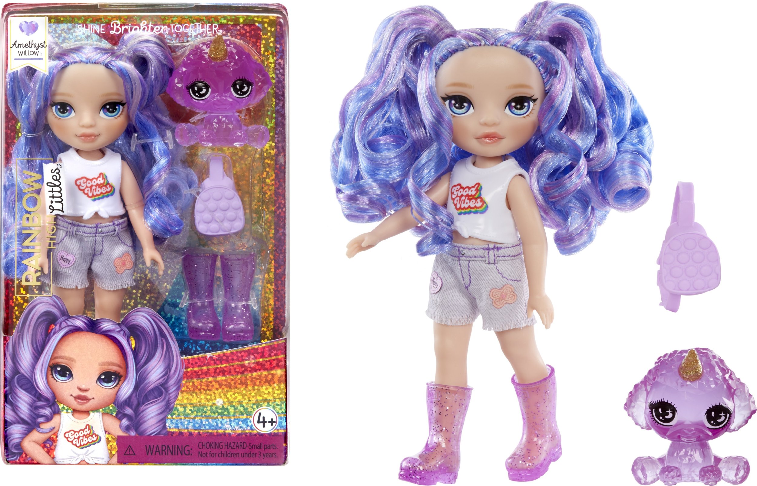 MGA Entertainment Rainbow High Littles - Ametyst (Purple), panenka