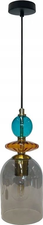 Light Prestige Light Prestige Tropea LP-2004/1P M Závěsná lampa SM retro mísa skleněné stínidlo 1x15W E27 černá/kouř.