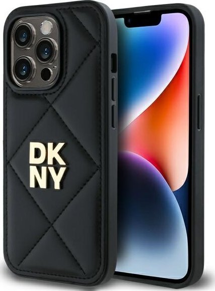 DKNY DKNY DKHCP14LPQDSLK iPhone 14 Pro 6.1 černo/černé prošívané logo