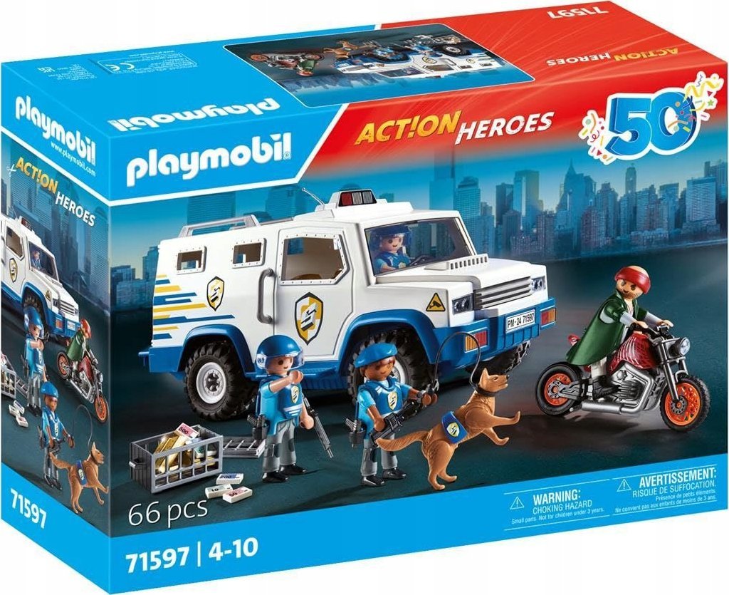 PLAYMOBIL 71597 Action Heroes Transportér peněz, stavebnice