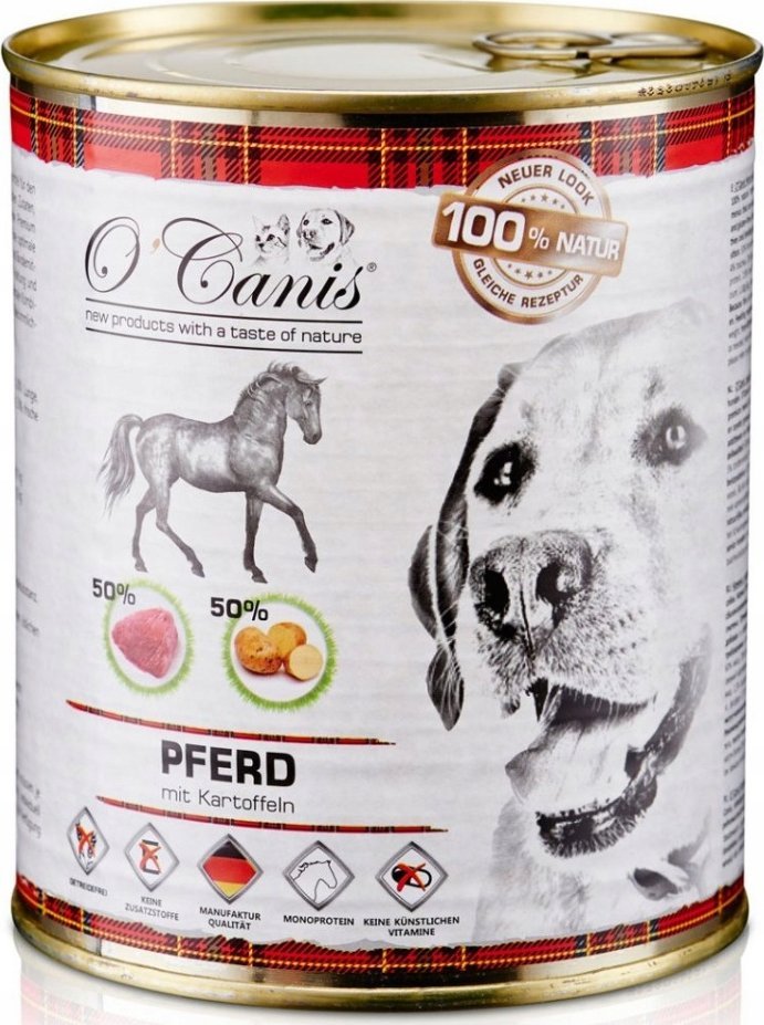 O CANIS Koňské maso s bramborami - mokré krmivo pro psy - 800g