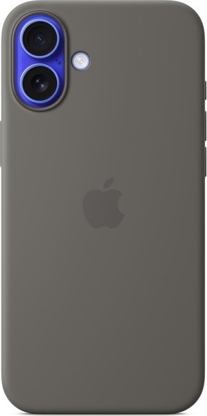 iPhone 16 Plus Silicone Case with MS - Stone Gray